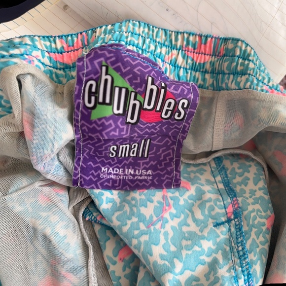 Chubbies Flamingo Men's Swim Trunks Size S - Picture 7 of 8